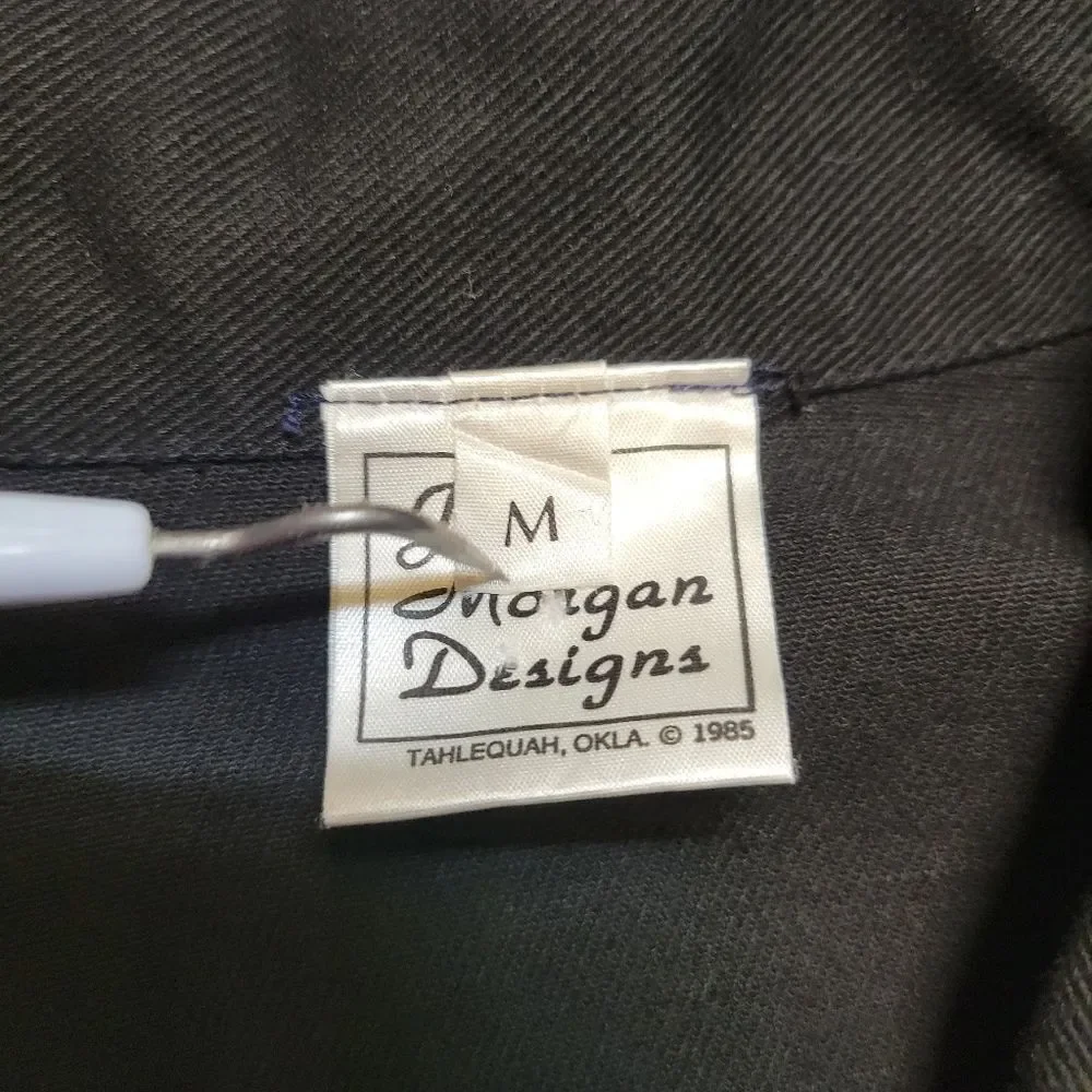 Vintage 80s Black Denim Vest with Embroidered Patches Chickens Farmcore - Picture 13 of 16